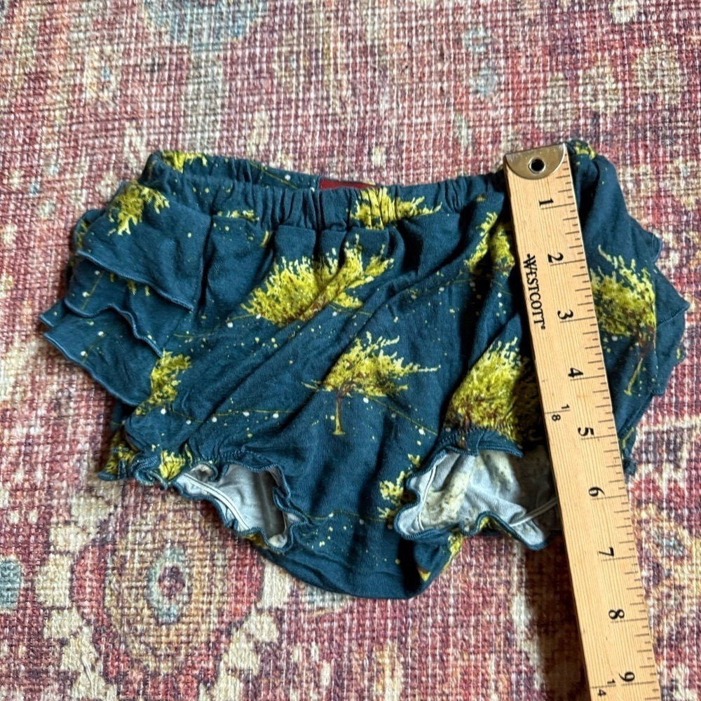 Milk barn Baby Bamboo Firefly Tree Ruffled Bloomers - Blue and Yellow - Picture 3 of 6